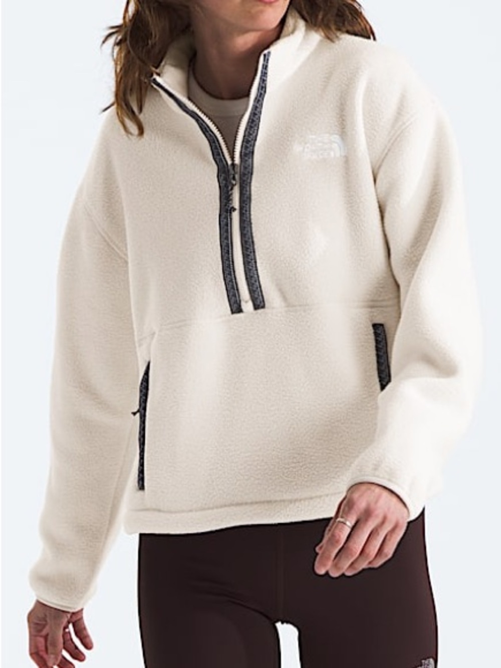 NWOT The North Face Fleeski Quarter Zip Pullover White Dune Size XS Outdoor